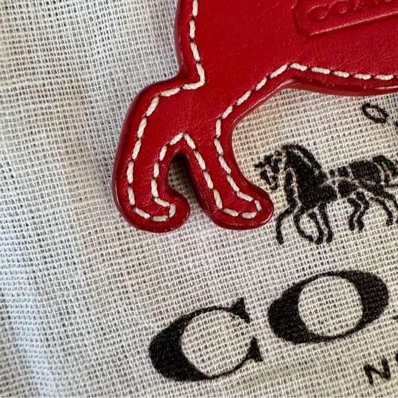 Coach Leather Dog Silhouette Key Ring Bag Charm Vintage RARE - Picture 10 of 13